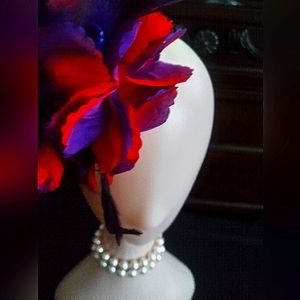 Beloved Millinery Stunning Feather and Flower Fascinator Comb Tea Derby Brunch